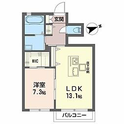 シャーメゾンリリア 1LDKの間取図画像