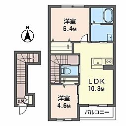 クラヴィエ 2LDKの間取図画像
