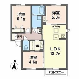 カーサルビーノA 3LDKの間取図画像