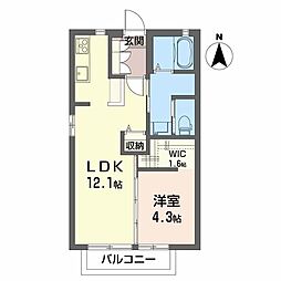 ファミール　II 2階1LDKの間取り