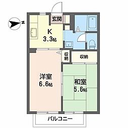 アビーロード 2Kの間取図画像