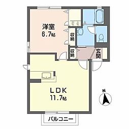 エクセレント双葉 1LDKの間取図画像
