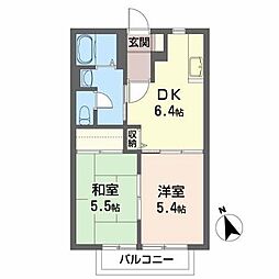 ディアス310A棟 2DKの間取図画像