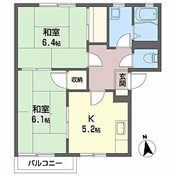 ミストラルヴィレッジA 2Kの間取図画像