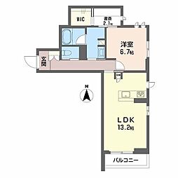 ロイヤルグランコート虎丸 303 3階1SLDKの間取り
