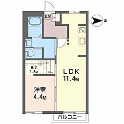 フレグランス梨花 1LDKの間取図画像