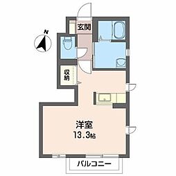 エクセル2 ワンルームの間取図画像