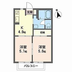 ディアスF・RA 2Kの間取図画像