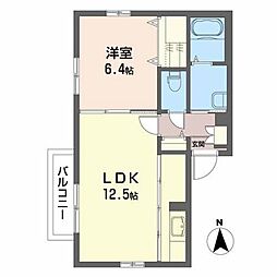 ハイツねむの樹 1LDKの間取図画像