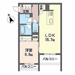 ロイヤルグランコート郡山 3階1LDKの間取り
