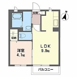 エリス241 1LDKの間取図画像