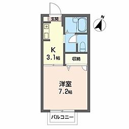 プラザ921 1Kの間取図画像