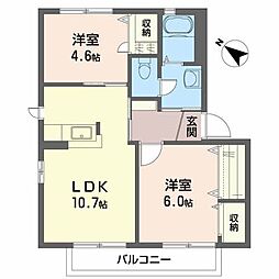コート・アバンテA 2LDKの間取図画像