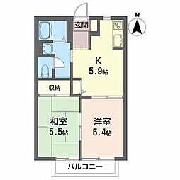 ロイヤルバレーA 2Kの間取図画像