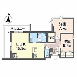 シャーメゾンステージ神明 307 3階2LDKの間取り