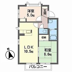 櫻桑の杜参番館 2LDKの間取図画像
