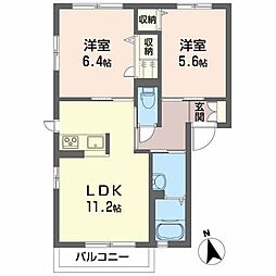 シャーメゾン泉C 2LDKの間取図画像