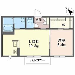 シャーメゾン泉A 1LDKの間取図画像