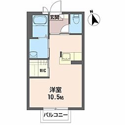 ブンガワン・ソロ ワンルームの間取図画像