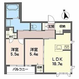 芙岳館 2LDKの間取図画像