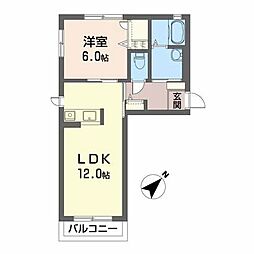 サウスベルク 1LDKの間取図画像