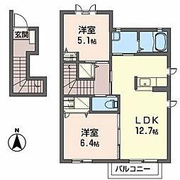 ユートピアカトレア 2LDKの間取図画像