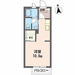 エル・シャンテB ワンルームの間取図画像