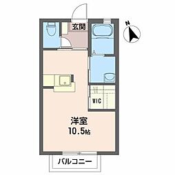 クレセント白山B ワンルームの間取図画像