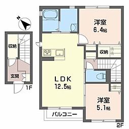 シャーメゾン桜新町 2LDKの間取図画像
