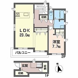 シャーメゾン盛岡中央 1LDKの間取図画像