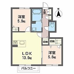 フォルトーナ 2LDKの間取図画像