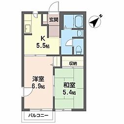 シャーメゾン 2Kの間取図画像