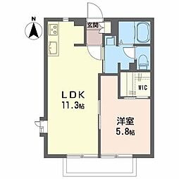 ローアンアボードA 1LDKの間取図画像