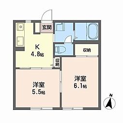 パークヴィラ 2Kの間取図画像