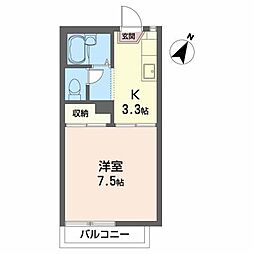 タウニィ小野 1Kの間取図画像