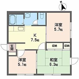 タウンコート・エミ 3Kの間取図画像