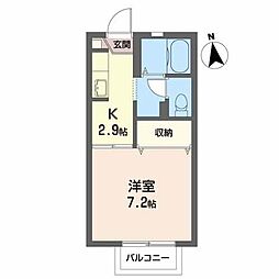 シティーベース 1Kの間取図画像