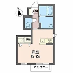 シャーメゾンLaki ワンルームの間取図画像
