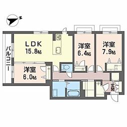 メゾンマスト一関 3LDKの間取図画像