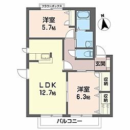 グランドルチェA 2LDKの間取図画像