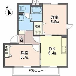 間取図画像 2DK