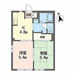 コートハイネスD 2Kの間取図画像