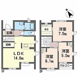 北上ステーション・アベニュー　Ｆ 102 1階3LDKの間取り