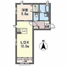 アリスティオ　モトマチ 1階1LDKの間取り