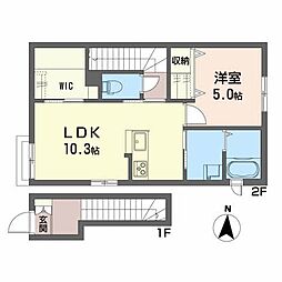 アトリエール 1LDKの間取図画像