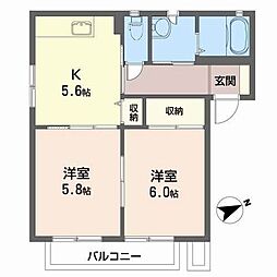 サニーガーデンK 2Kの間取図画像