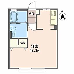 コーポけやき ワンルームの間取図画像