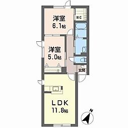 マリアネックス 2LDKの間取図画像