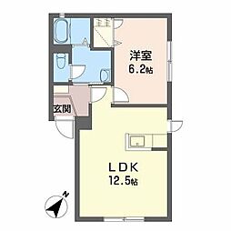 シャーメゾンヴァイス 1LDKの間取図画像