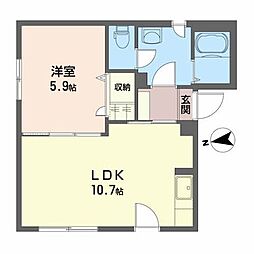シャーメゾンピア 1LDKの間取図画像